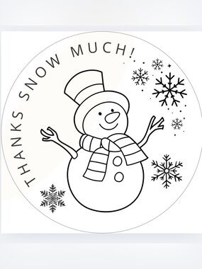 Handmade 50count Snowman Stickers